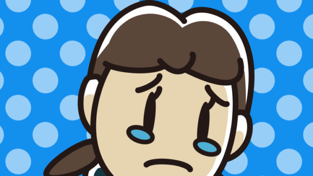 泣いている女子中学生の顔のイラスト【色、背景あり】PNG