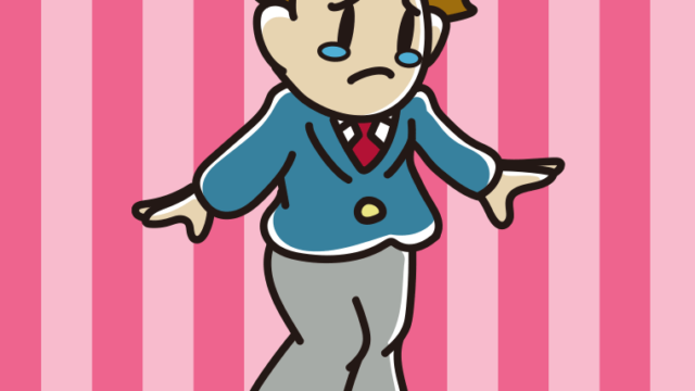 泣いている男子高校生のイラスト【色、背景あり】PNG