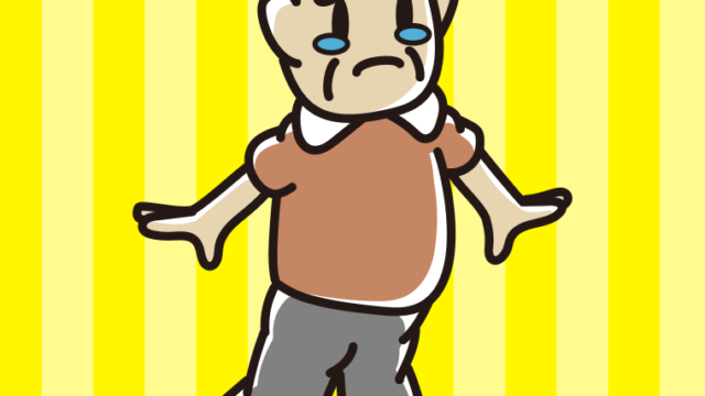 泣いているおじさんのイラスト【色、背景あり】PNG