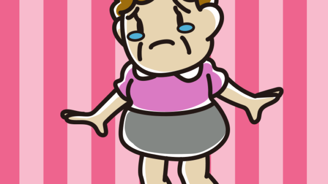 泣いているおばさんのイラスト【色、背景あり】PNG