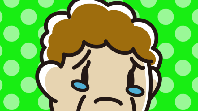 泣いているおばさんの顔のイラスト【色、背景あり】PNG