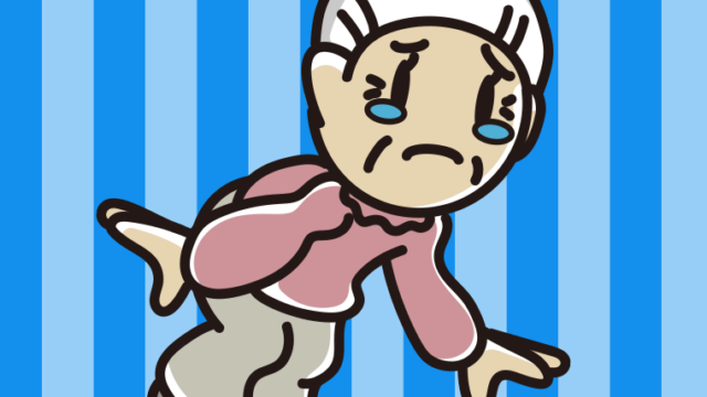 泣いているおばあさんのイラスト【色、背景あり】PNG