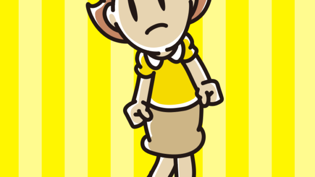 怒っている女性のイラスト【色、背景あり】PNG