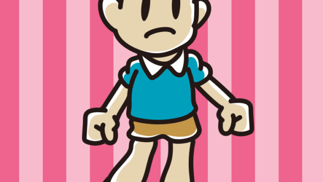 怒っている小学生男子のイラスト【色、背景あり】PNG