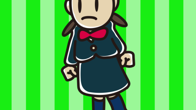 怒っている女子中学生のイラスト【色、背景あり】PNG