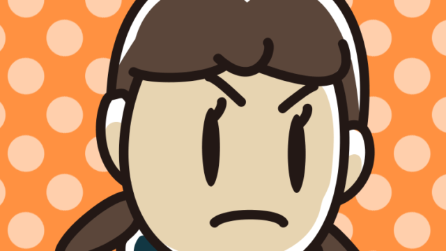 怒っている女子中学生の顔のイラスト【色、背景あり】PNG