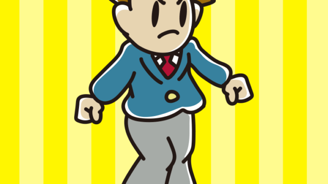 怒っている男子高校生のイラスト【色、背景あり】PNG