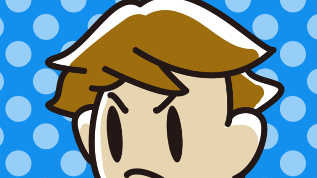 怒っている男子高校生の顔のイラスト【色、背景あり】PNG