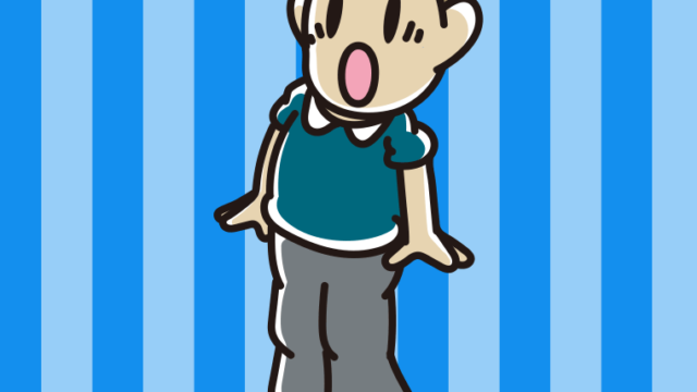 驚く男性のイラスト【色、背景あり】PNG