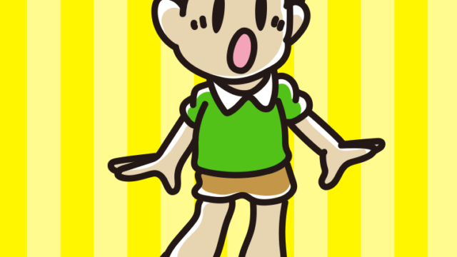 驚く小学生男子のイラスト【色、背景あり】PNG