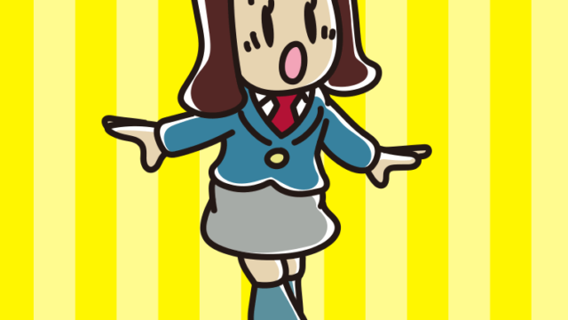 驚く女子高校生のイラスト【色、背景あり】PNG