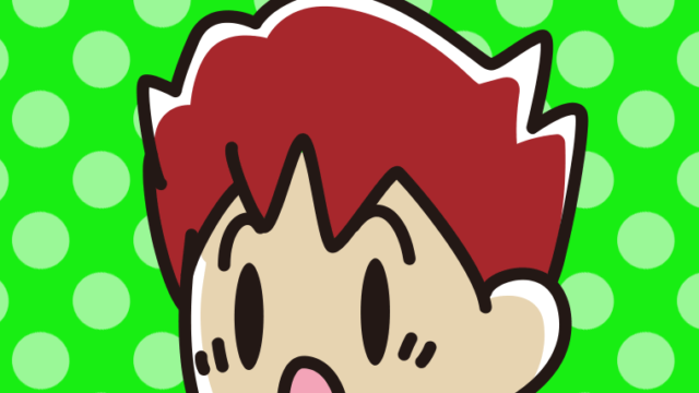 驚く男子大学生の顔のイラスト【色、背景あり】PNG