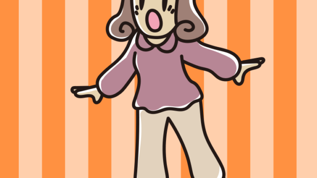 驚く女子大学生のイラスト【色、背景あり】PNG