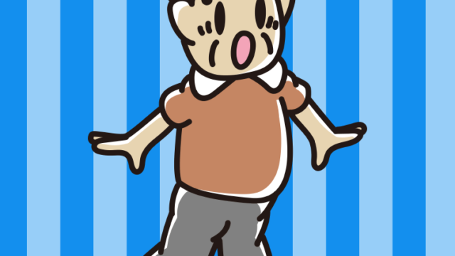 驚くおじさんのイラスト【色、背景あり】PNG