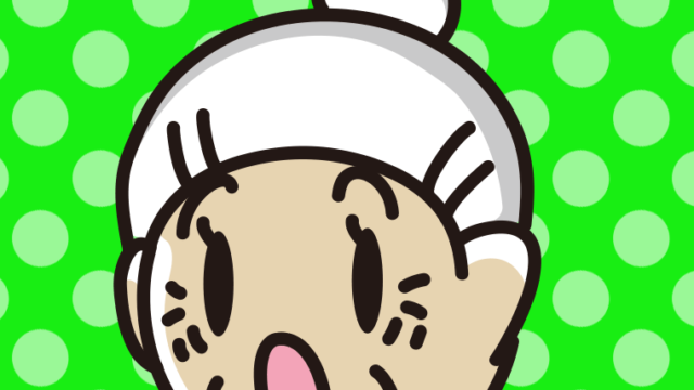 驚くおばあさんの顔のイラスト【色、背景あり】PNG