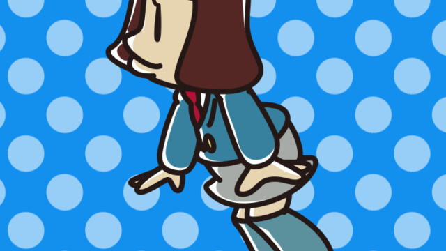 横向きに立っている女子高校生のイラスト【色、背景あり】PNG