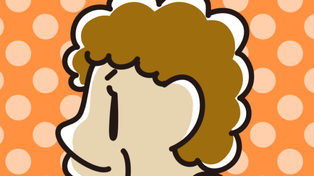 おばさんの横顔のイラスト【色、背景あり】PNG