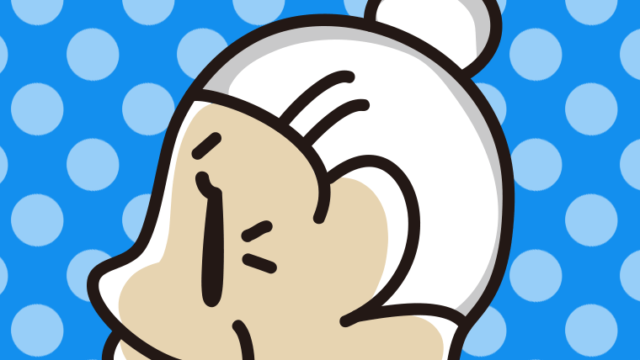 おばあさんの横顔のイラスト【色、背景あり】PNG