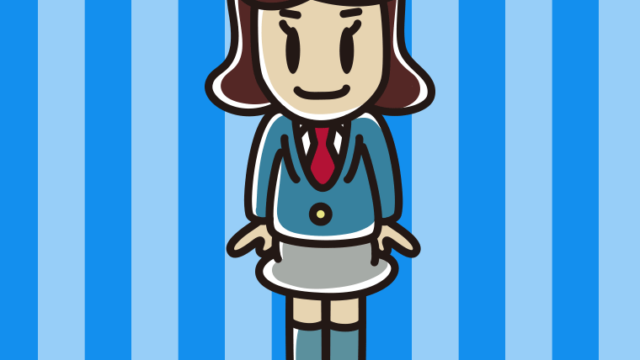 正面向きで立つ女子高校生のイラスト【色、背景あり】PNG