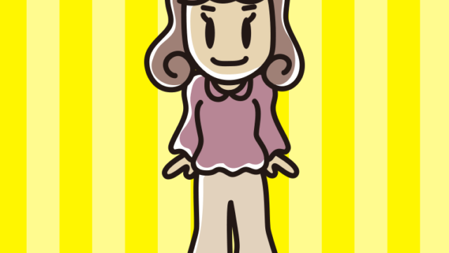 正面向きで立つ女子大学生のイラスト【色、背景あり】PNG