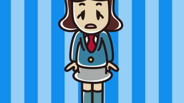 ぼーっと突っ立っている女子高校生のイラスト【色、背景あり】PNG