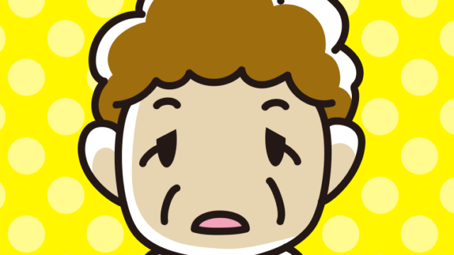 ぼーっとしているおばさんのイラスト【色、背景あり】PNG