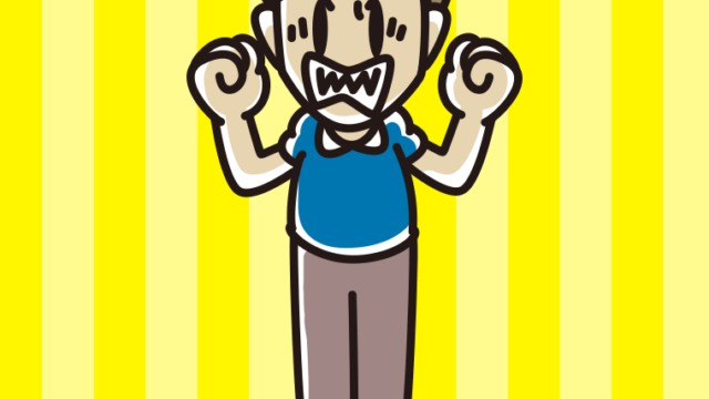 怒りが爆発する男性のイラスト【色、背景あり】PNG