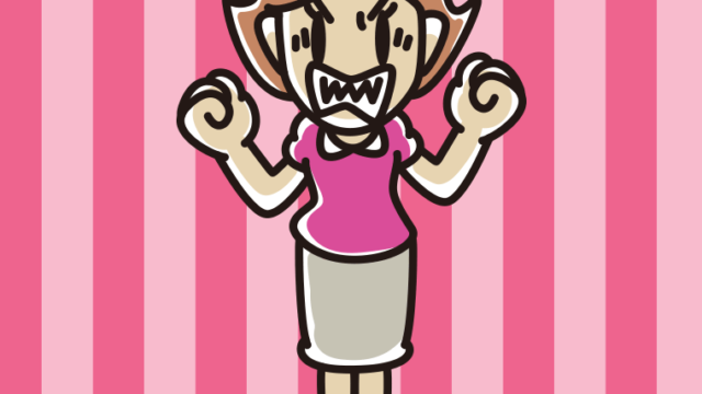 怒りが爆発する女性のイラスト【色、背景あり】PNG