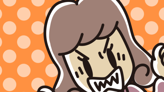 怒りが爆発する女子大学生の顔のイラスト【色、背景あり】PNG