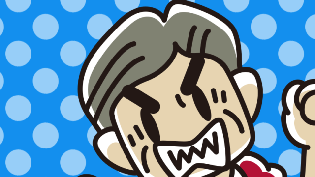 怒りが爆発するおじさんの顔のイラスト【色、背景あり】PNG