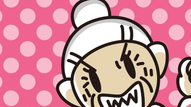 怒りが爆発するおばあさんの顔のイラスト【色、背景あり】PNG