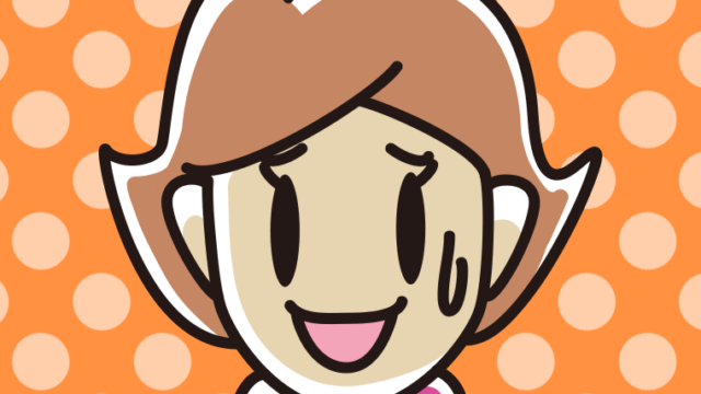 苦笑いする女性のイラスト【色、背景あり】PNG