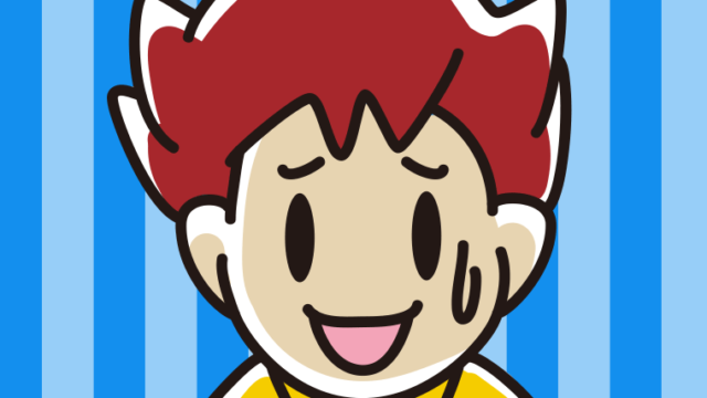 苦笑いする男子大学生のイラスト【色、背景あり】PNG