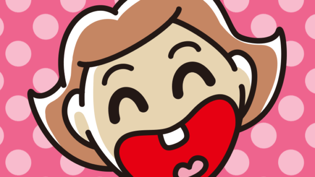 昭和のギャグマンガの笑い方をする女性のイラスト【色、背景あり】PNG