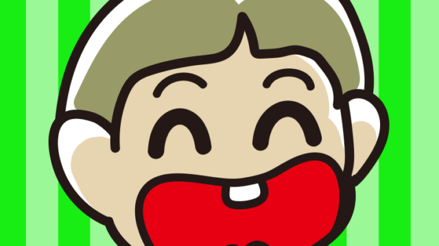 昭和のギャグマンガの笑い方をする小学生男子vのイラスト【色、背景あり】PNG