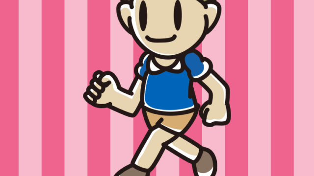 走る小学生男子のイラスト【色、背景あり】PNG