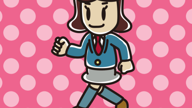 走る女子高校生のイラスト【色、背景あり】PNG