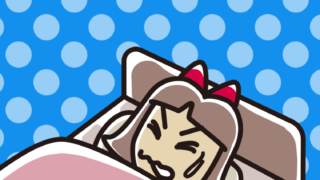 うなされて眠る小学生女子のイラスト【色、背景あり】PNG