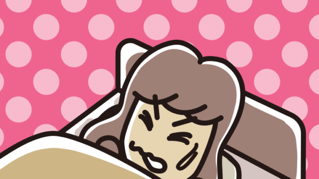 うなされて眠る女子大学生のイラスト【色、背景あり】PNG