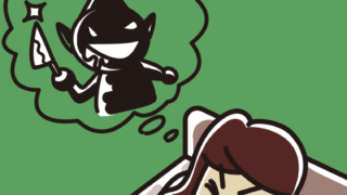 怖い夢を見ている女子高校生のイラスト【色、背景あり】PNG