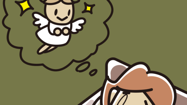 悲しい夢を見ている女性のイラスト【色、背景あり】PNG