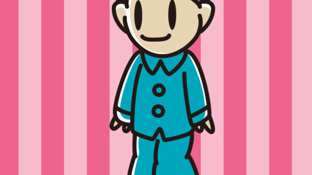 パジャマ姿の小学生男子のイラスト【色、背景あり】PNG