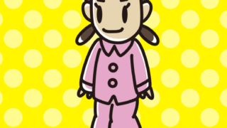 パジャマ姿の女子中学生のイラスト【色、背景あり】PNG