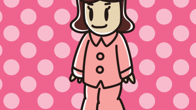 パジャマ姿の女子高校生のイラスト【色、背景あり】PNG