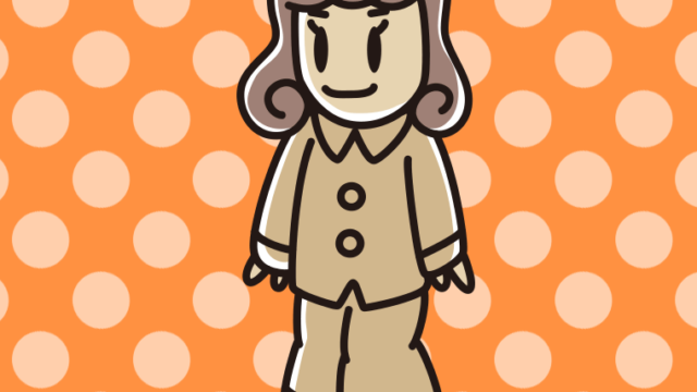 パジャマ姿の女子大学生のイラスト【色、背景あり】PNG