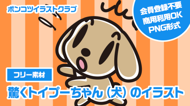 【フリー素材】驚くトイプーちゃん（犬）のイラスト