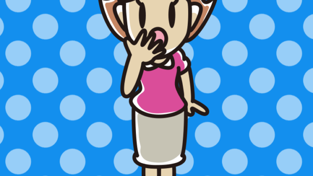 ハッとする女性のイラスト【色、背景あり】PNG