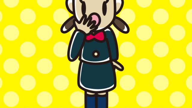 ハッとする女子中学生のイラスト【色、背景あり】PNG