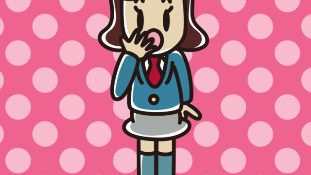 ハッとする女子高校生のイラスト【色、背景あり】PNG