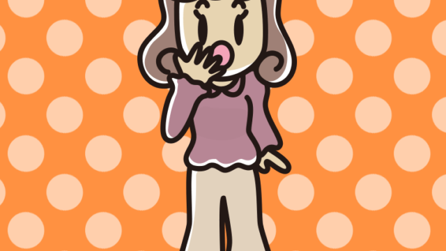 ハッとする女子大学生のイラスト【色、背景あり】PNG